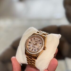 Gold Diamond-Studded Men's Watch